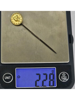 1800s Gold One Dollar Liberty Head Coin Tie Pin Historical Piece Antique